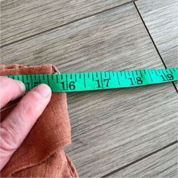 ANTHROPOLOGIE Cropped Wide Leg Linen Pant, Tie Front, Coral & White Stripe, M - Picture 7 of 11